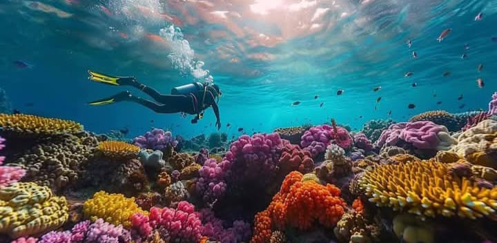 Korallenriff und Fische im Roten Meer